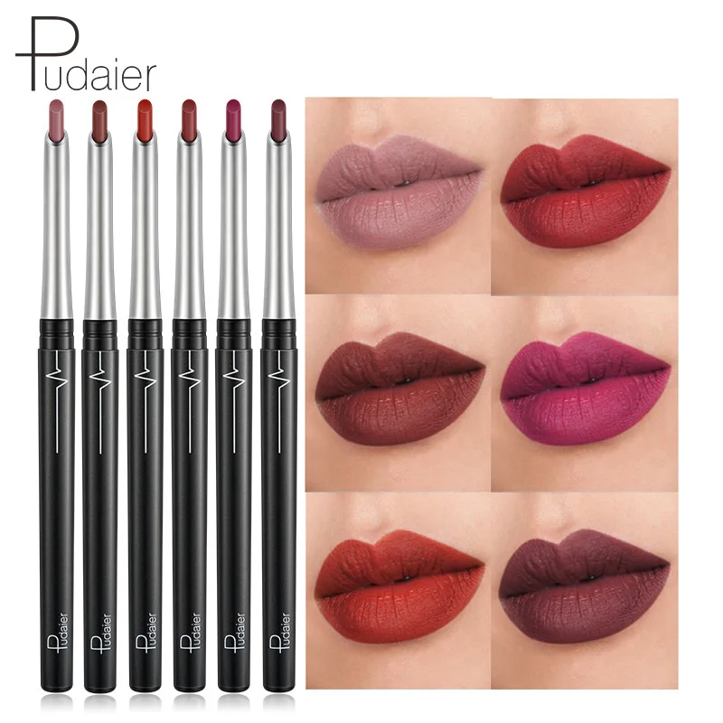 6 Colors/kit Matte Lip Liner Pencil Perfect Lip Shape Makeup Set Matt Lipstick Pen Lips Make up Lipliner Mate Cosmetics Lipbalm