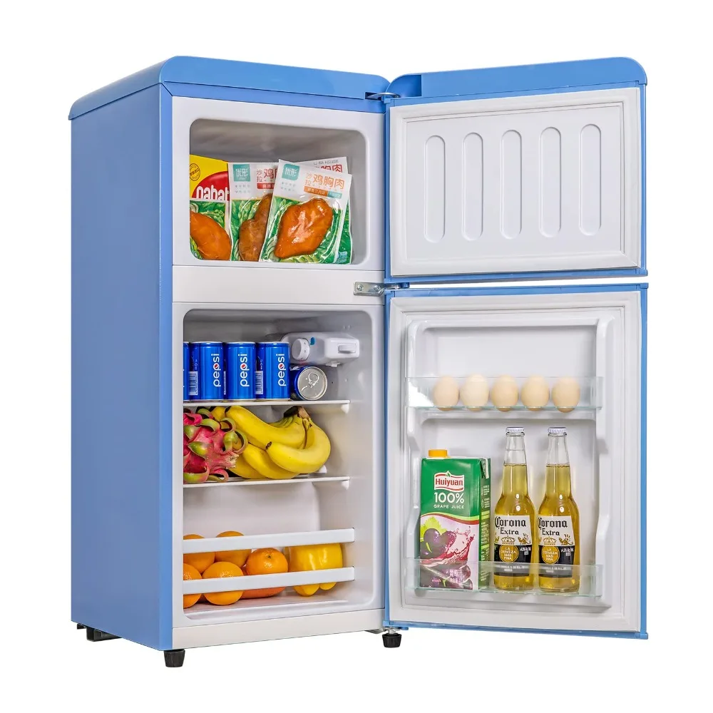 2024 New Compact Refrigerator with Freezer, 3.5 Cu.Ft 2 Door Mini Fridge for Apartment, Dorm, Office, Family, Basement, Garage