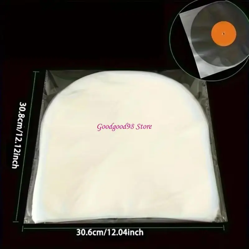 Record Album Cover Sleeve Guards for 12in Collections, Arched Polyethylene Outer Covers for Storage, Sorting and Access 