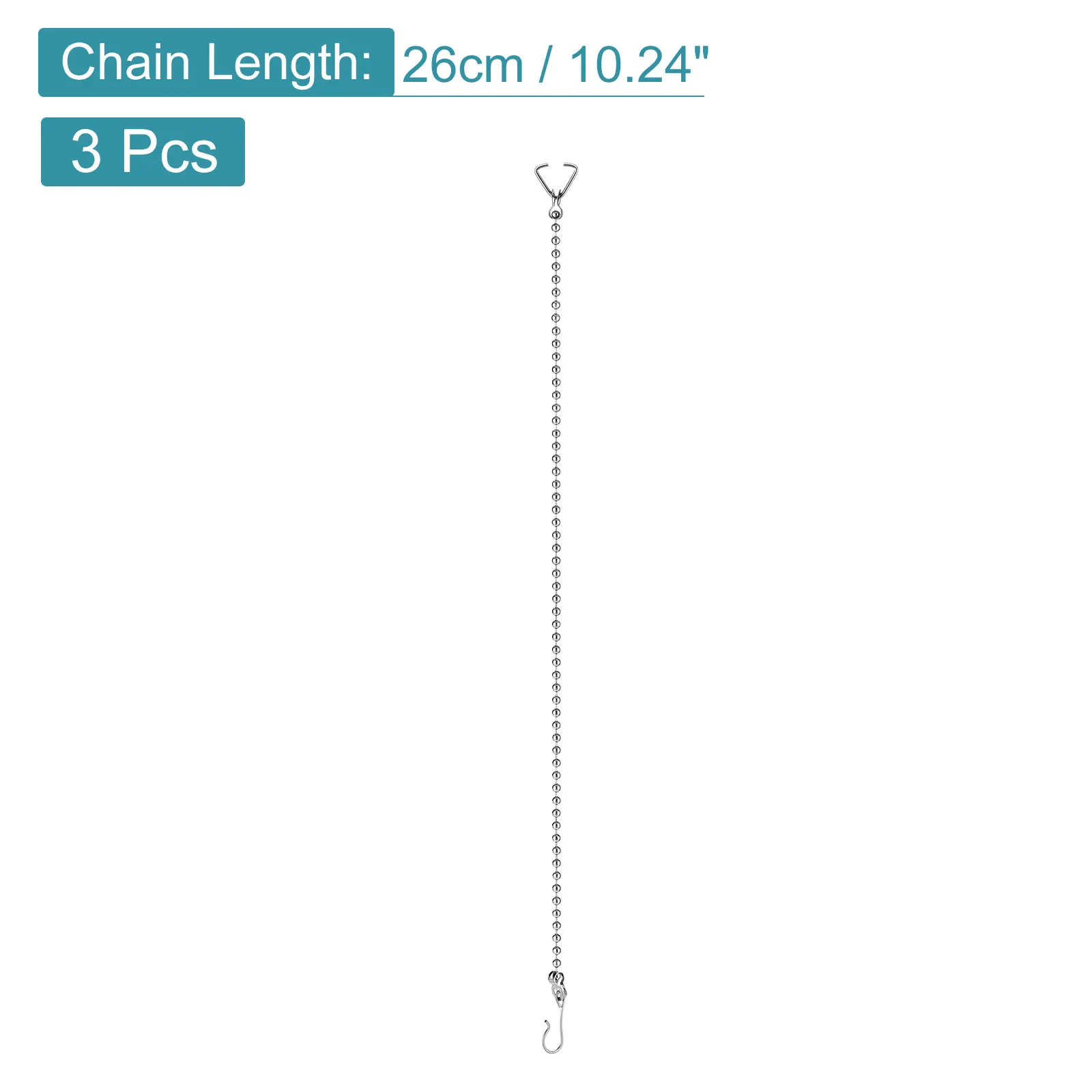 3Pcs Toilet Flapper Chain 26cm Toilet Handle Lever Lift Flush Replacement Ball Chain 304 Stainless Steel for Repairing Toilets