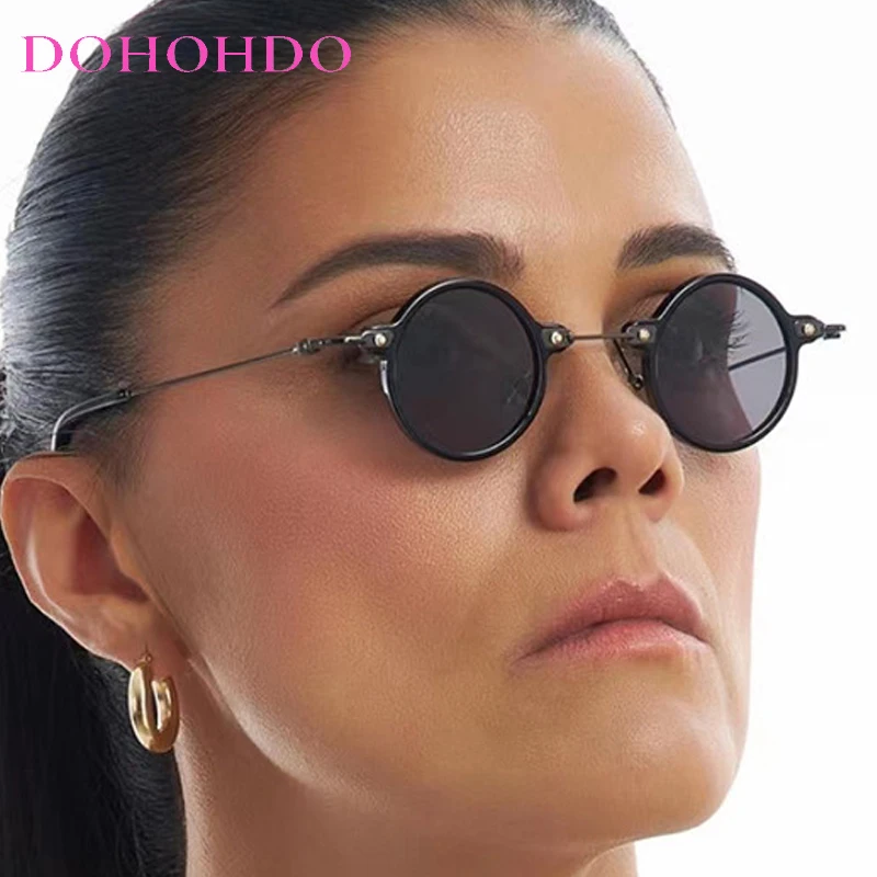 

Fashion Vintage Small Round Frame Women's Sunglasses Brand Designer Classic Men Shades Travel Fishing Sun Glasses Female UV400