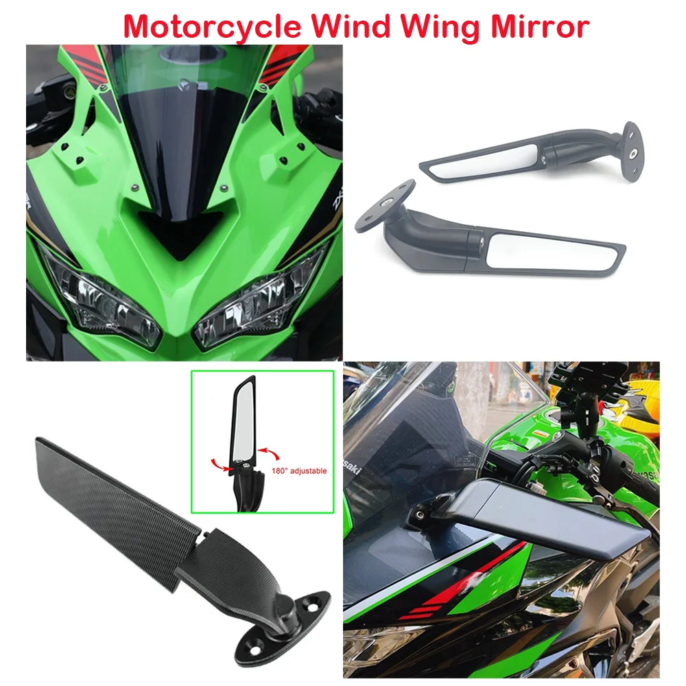 

Fits for Kawasaki ZX25R ZX4R ABS Ninja ZX-25R ZX-4RR 2020-2025 Motorcycle Wind Wing Mirrors Adjustable Rotating Rearview Mirror