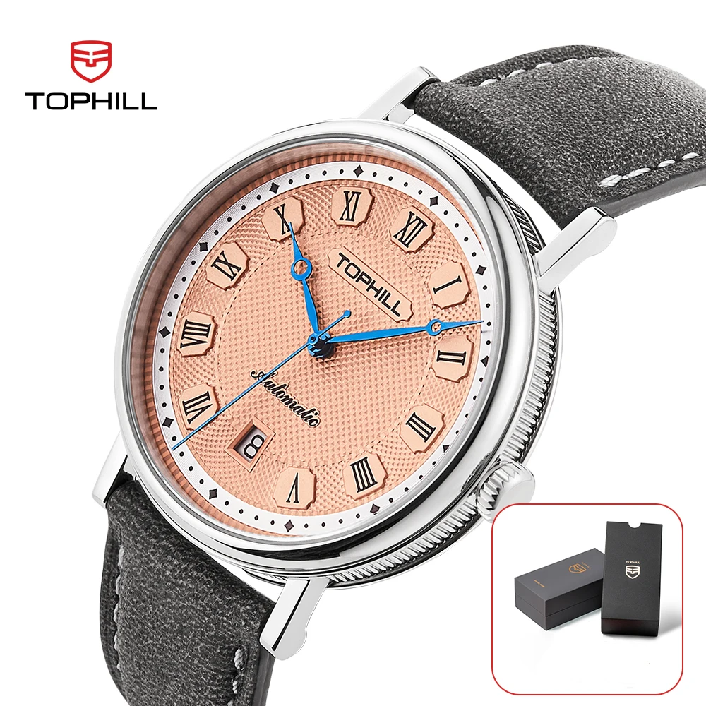 

TOPHILL Fashion 40mm Men Mechanical Watch Japan Miyota 9015 Automatic Movement Calendar Sapphire Wristwatches Man Gift Watches