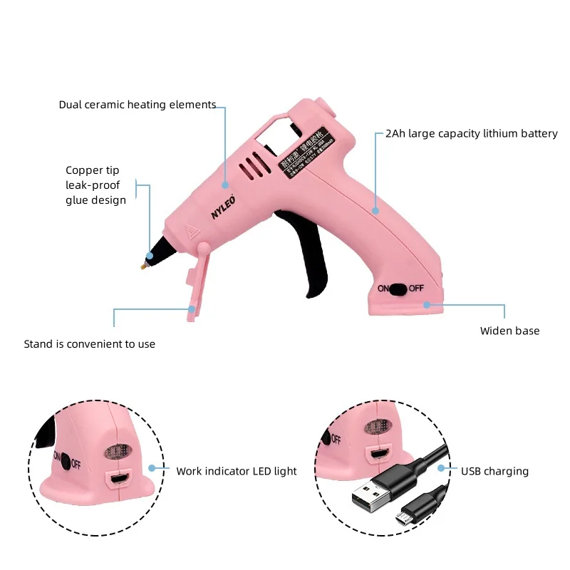 DC3.7V glue  cordless DIY battery glue gn cordless hot glue gn  for Children