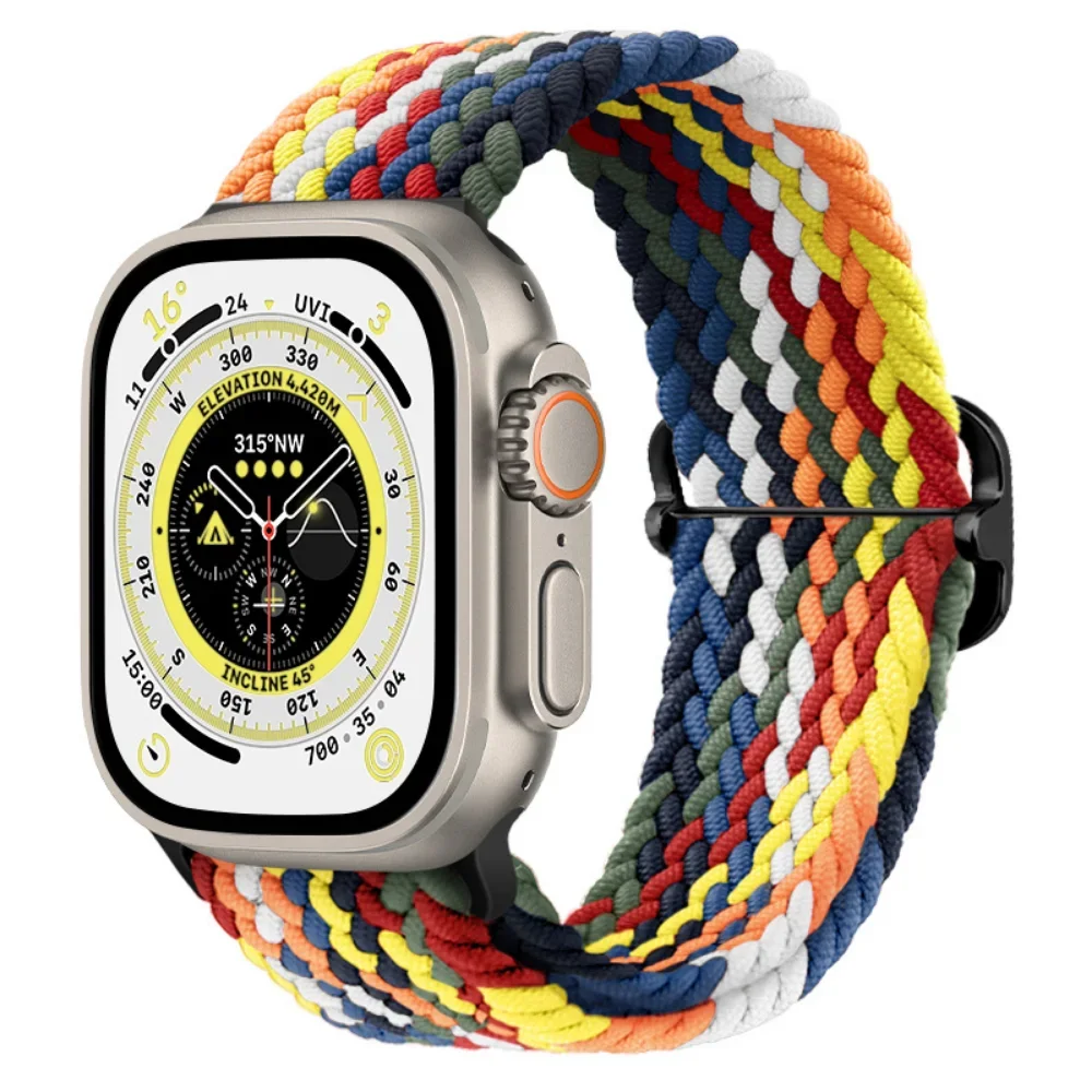 Nylon Loop Strap for Apple Watch Band 9 8 7 45mm 41mm Ultra2 49mm Bracelet Wristband iWatch 6 5 4 SE2 44mm 40mm 42mm Belt Correa