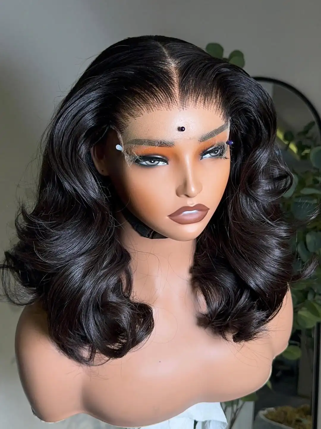 Peluca sin pegamento de cabello humano ondulado corto tipo bob 5x5, densidad 250, con encaje frontal HD 13x4 13x6 pre-arrancado para mujer
