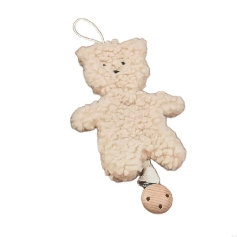  Comfortable Pacifier Clip Chain Cartoon Bear Strap Organiser Lanyard for Babies