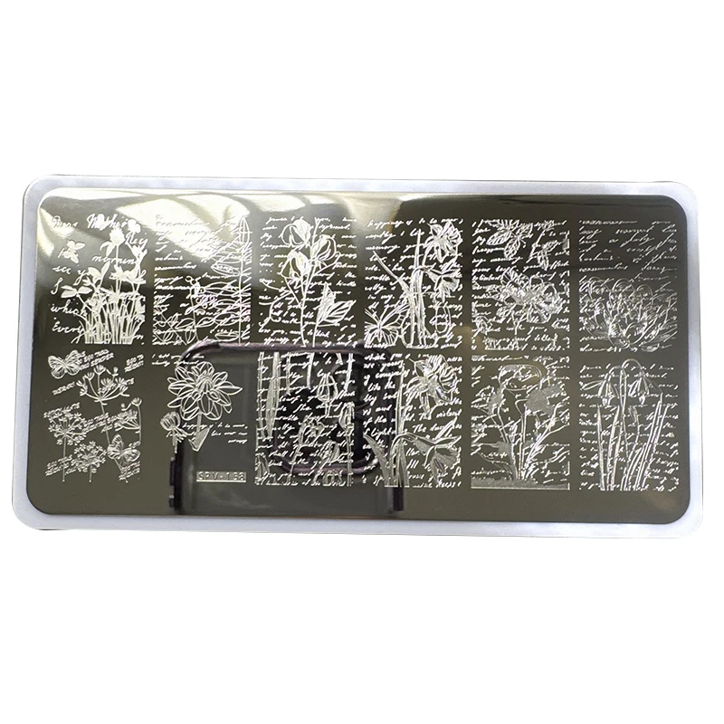 XMQ STEMPELN NAGELPLATTEN BLUMEN BUCHSTABEN TEMPLATTE – Detail 1