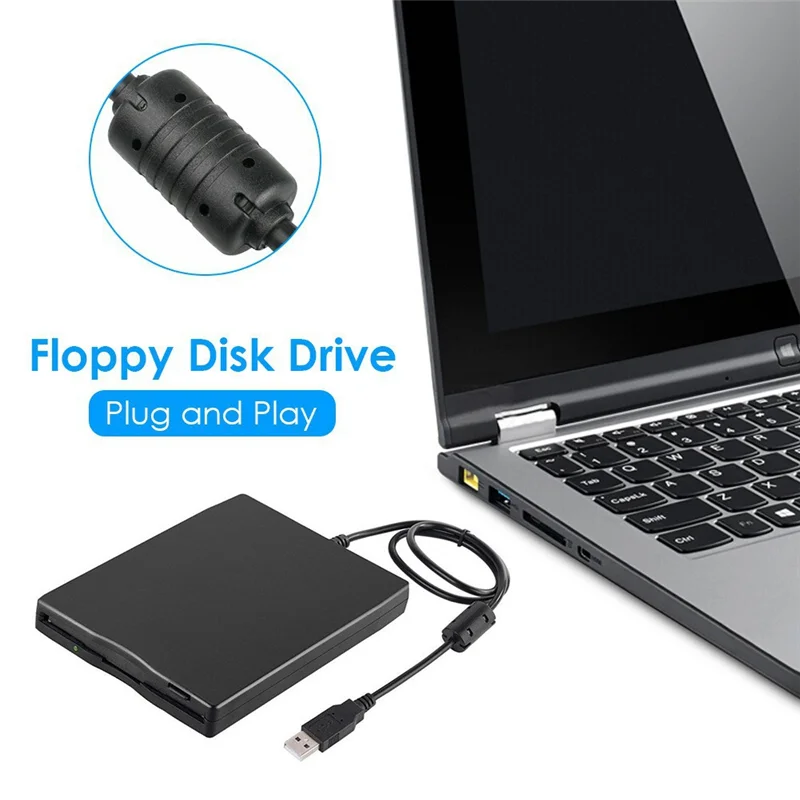 USB Floppy Disk Reader Drive 3.5In External Portable 1.44 MB FDD Diskette Drive for Windows 7 8 2000 XP Vista PC Laptop