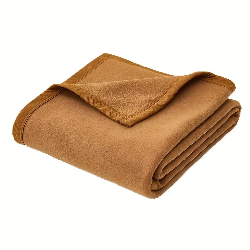 

Fashion Fleece Throw Blanket Cozy Warm Perfect for Bed Sofa Camping Travel Lightweight Reversible Design in Champagne