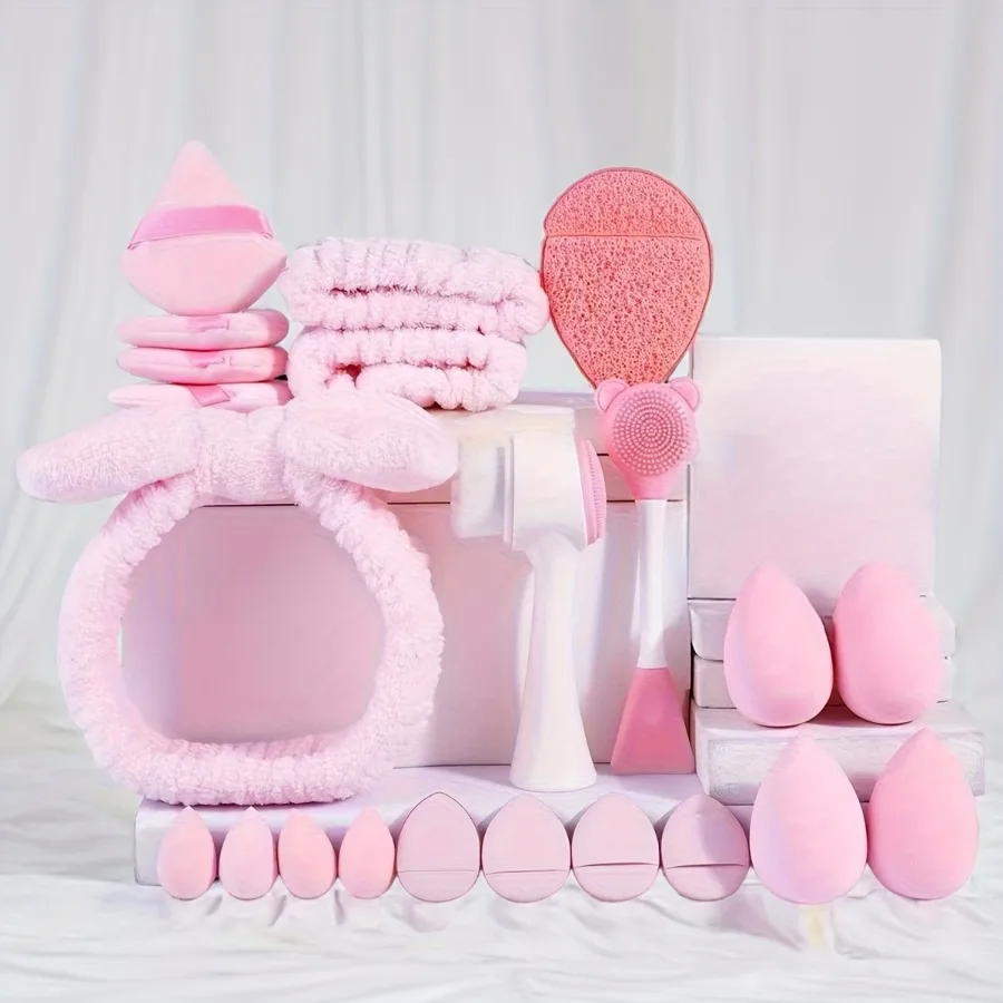 12/24/36Pcs Universal Cosmetic Sponge Set, Professional Makeup Sponge Set, Makeup Sponge & Triangle Puff Set for All Skin Kinds, Beauty Sponge Blender for Powder Makeup Tools