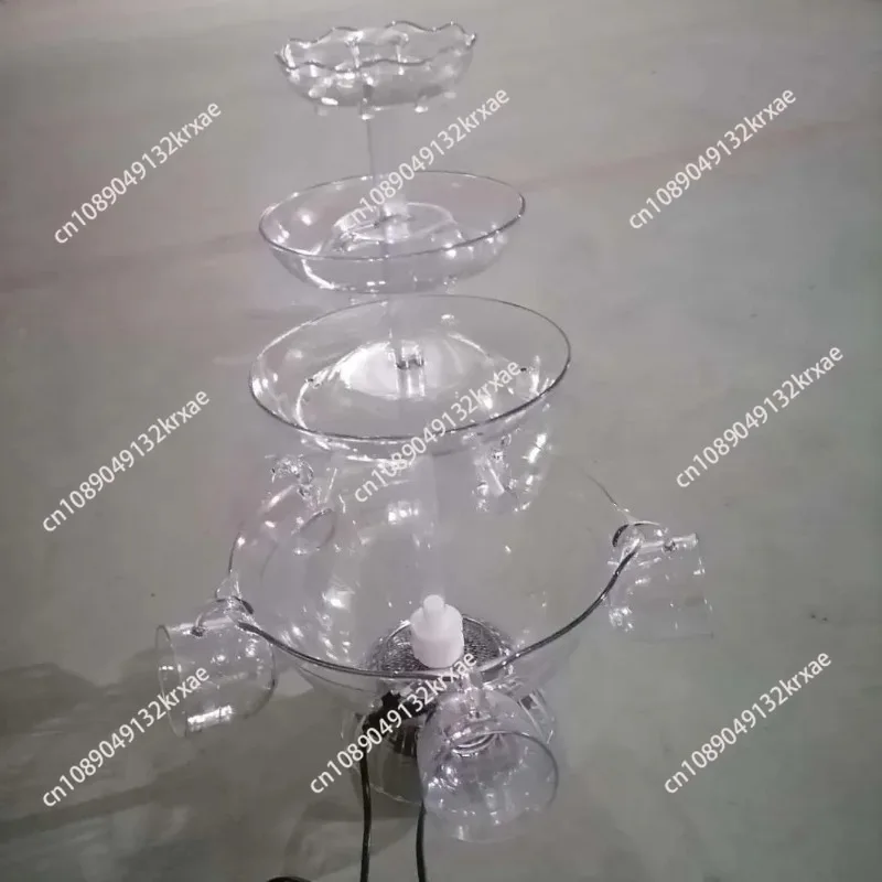 5 copas de fuente de vino tinto, fuente de torre de vino para degustación de vino para fiesta, como material, capacidad de 2,8 L