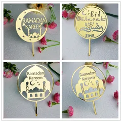 Eid Mubarak Cake Toppers 8 Style Wedding Baby Shower Birthday Party Ramadan Decor Gold Black Cupcake Topper Muslim Eid Baking