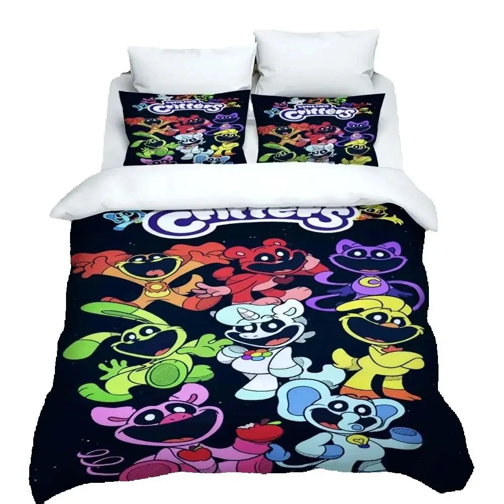 Cartoon S-Smiling Critters Duvet Cover Pillowcase Bedding Set Boy Girl Bedroom Decoration Children Single Double Large Size