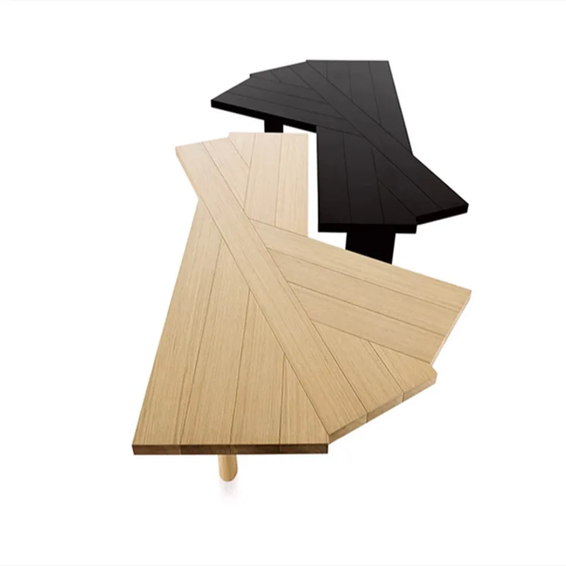 

Simple solid wood computer desk light luxury minimalist special-shaped desk boss designer workbench