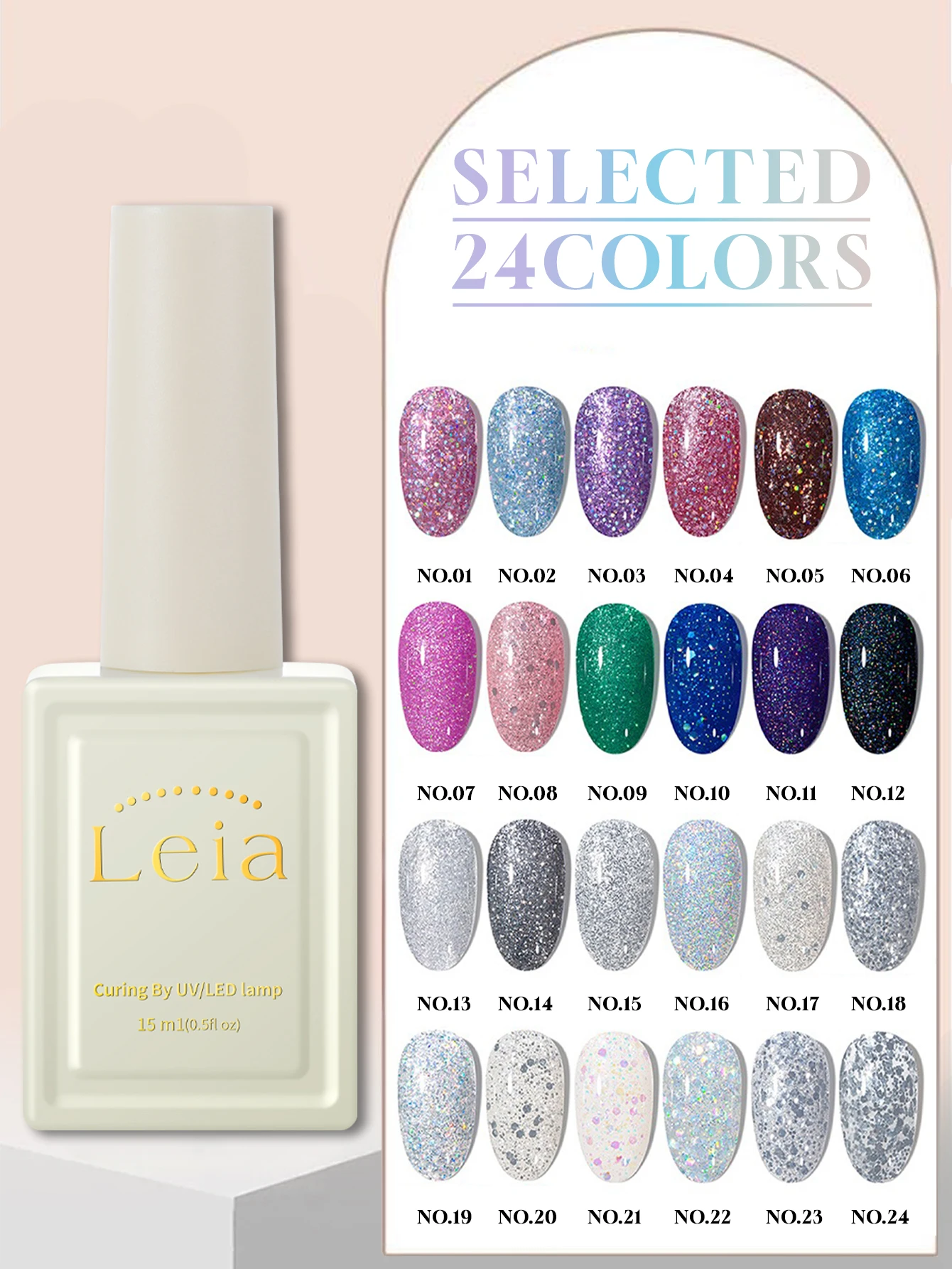 

1-24 шт. 15 мл осенний блестящий красочный блестящий гель-лак для ногтей УФ-светодиодный отверждаемый праздничный женский подарок для дизайна ногтей ежедневные принадлежности DIY