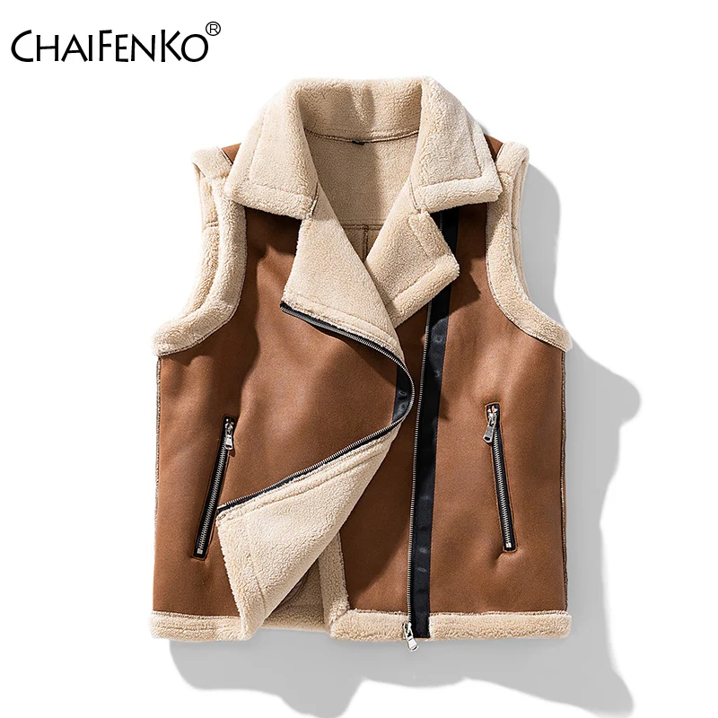 2024 Winter Man Solid Color Vest Jackets Light Keep Warm Fleece Tops New Flip Collar Thickening Simplicity Comfortable Coats Man