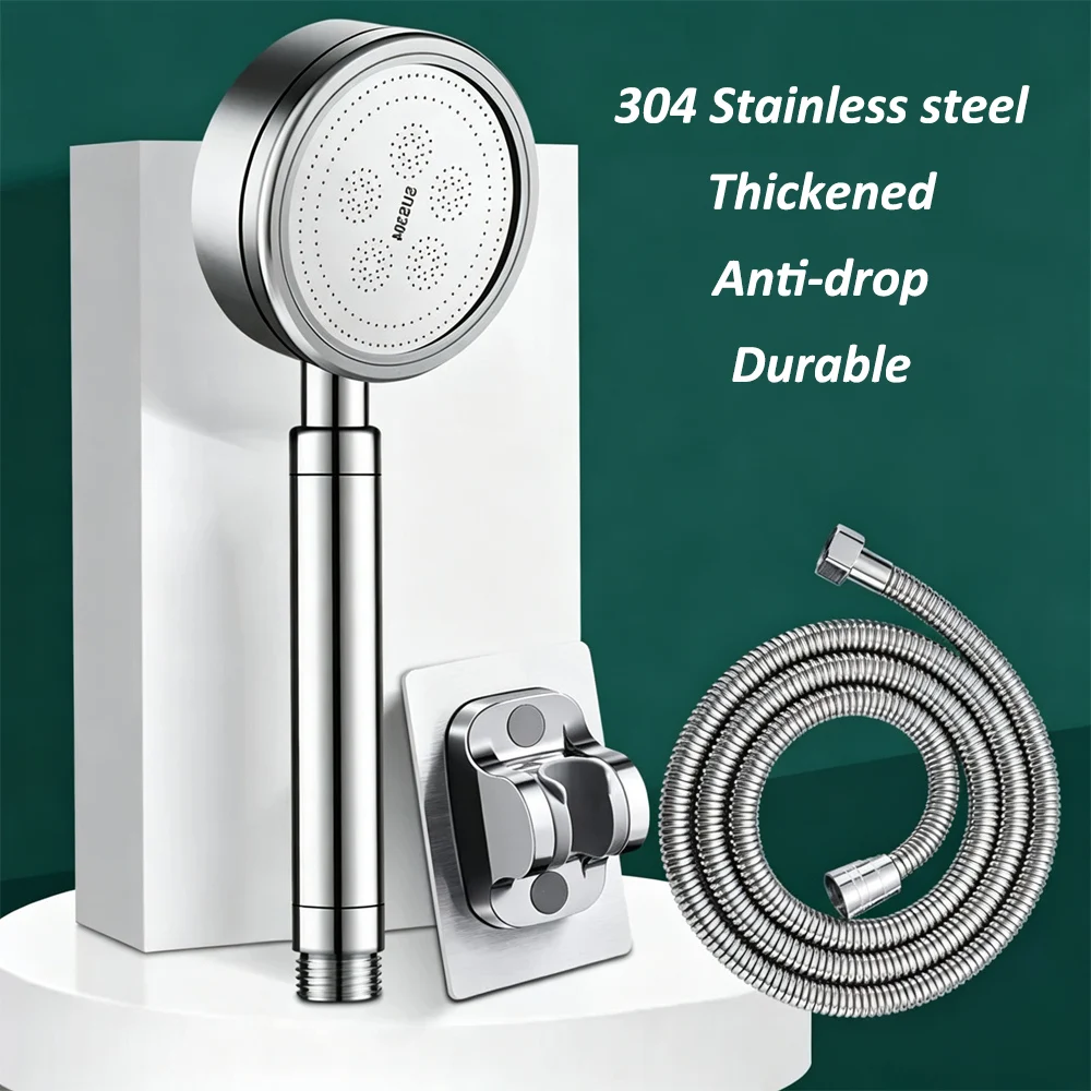 Pommeau de douche à main en acier inoxydable SUS 304 pour salle de bain, haute pression, économie d'eau, buse pulvérisatrice, douche pluie surpuissante