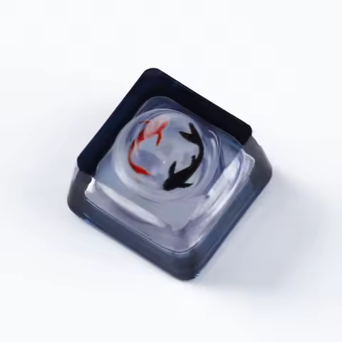 Novelty Artisan Keycap Resin lucky koi Shine Through custom handmade Keycaps For Cherry MX Mechanical Gaming Keyboard