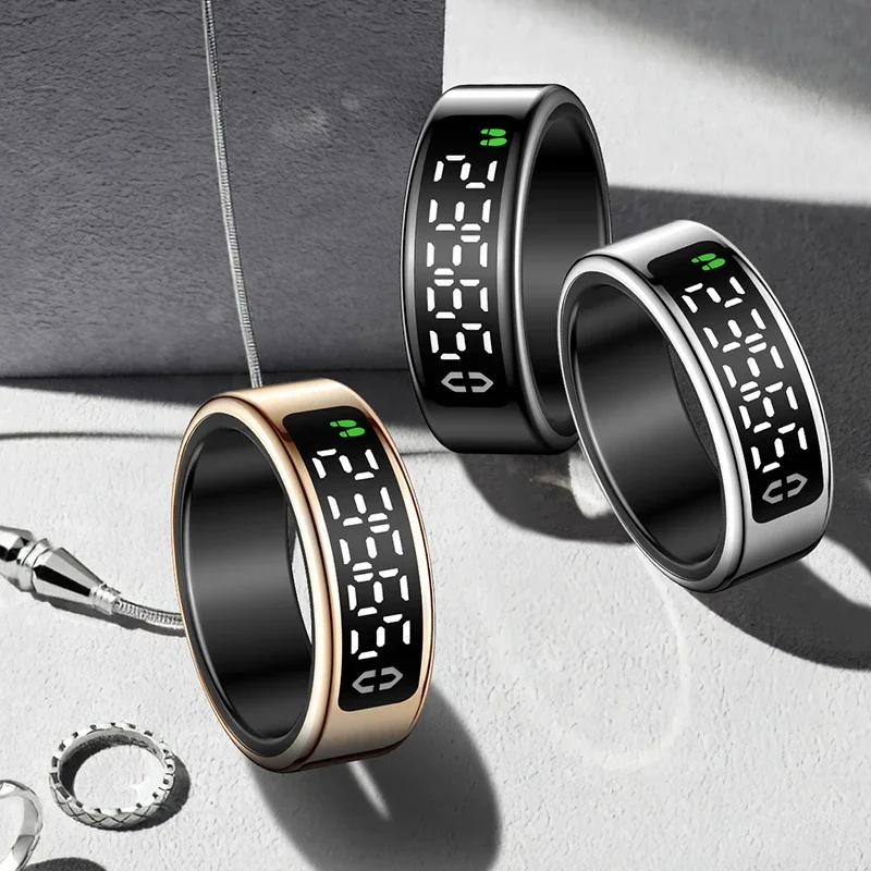 

Smart ring with display screen, touch charging dock, page flipping, photo taking, smart ring, heart rate, blood oxygen, sleep