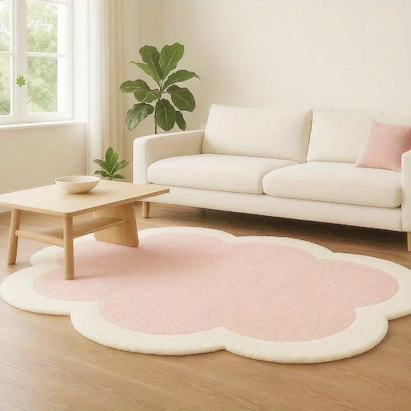 Ins Style Living Room Decoration Irregular Carpet Solid Color Rugs for Bedroom Thick Plush Bedside Mat Fluffy Soft Cloakroom Rug