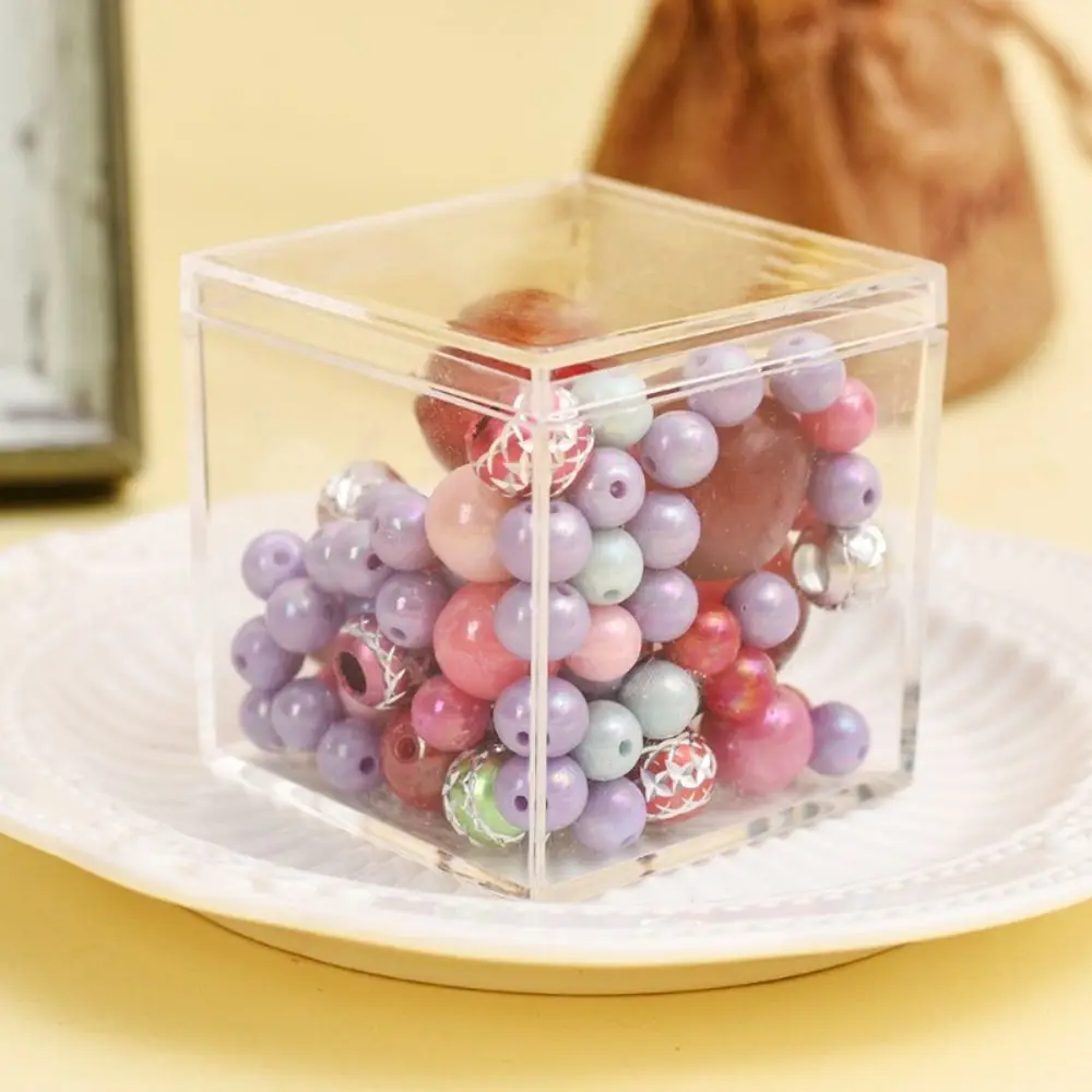 Transparent Acrylic Boxes Mini Dustproof Food Candy Storage Container Protection Showcase with Cover Square Packing Box