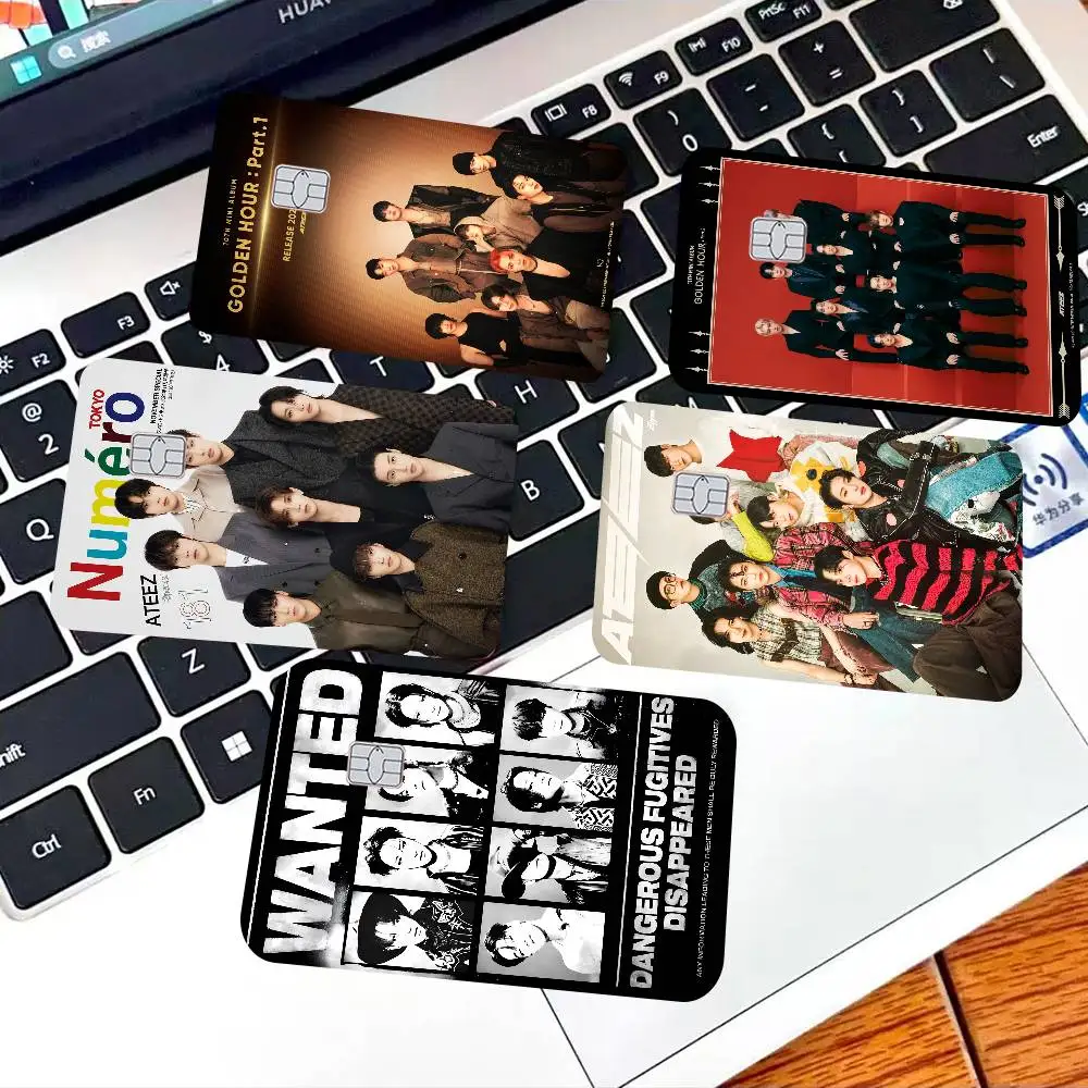 ATEEZ KPOP Anmie Sticker Film Skin Cover for Credit Card Debit Bank Card Front