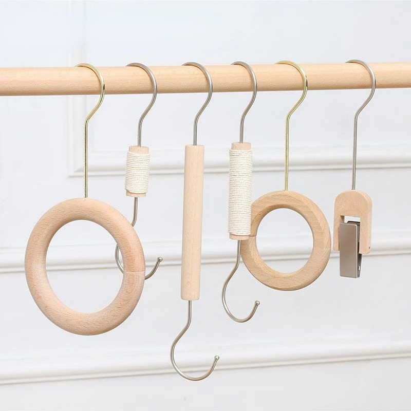 

Modern Wooden Hooks Hanging Props Clothing Store Hangers Decorate Hats Scarves Socks Dress Display Rack Clip Wardrobe Storage