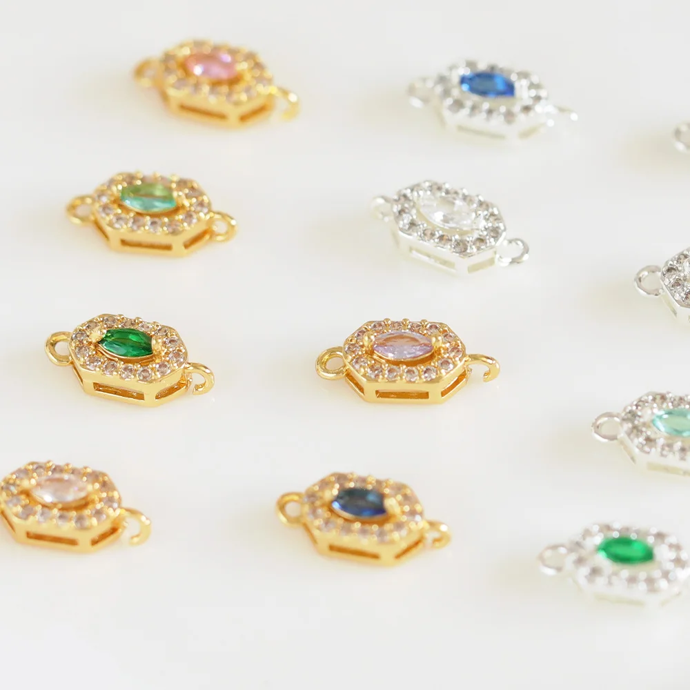 

Cordial Design 50Pcs 6*14MM CZ Accessories/DIY Necklace Making/Jewelry Findings & Components/Hand Made/CZ Connector #194797