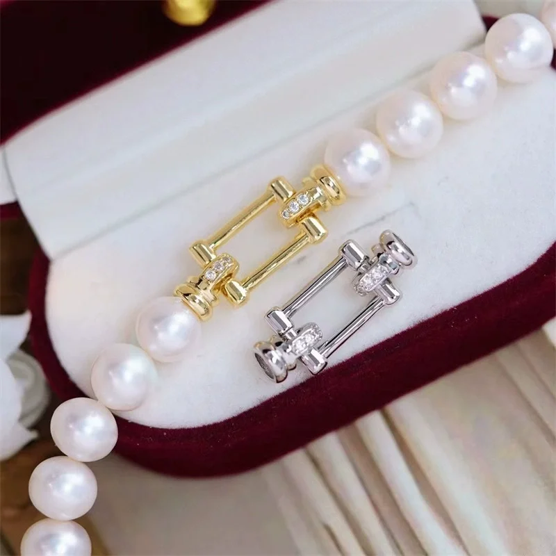 

1 Piece Copper Gold-plated Micro-set Zirconia Jewelry Link Clasp DIY Bracelet Necklace Pearl Chain Accessories Wholesale Buckle