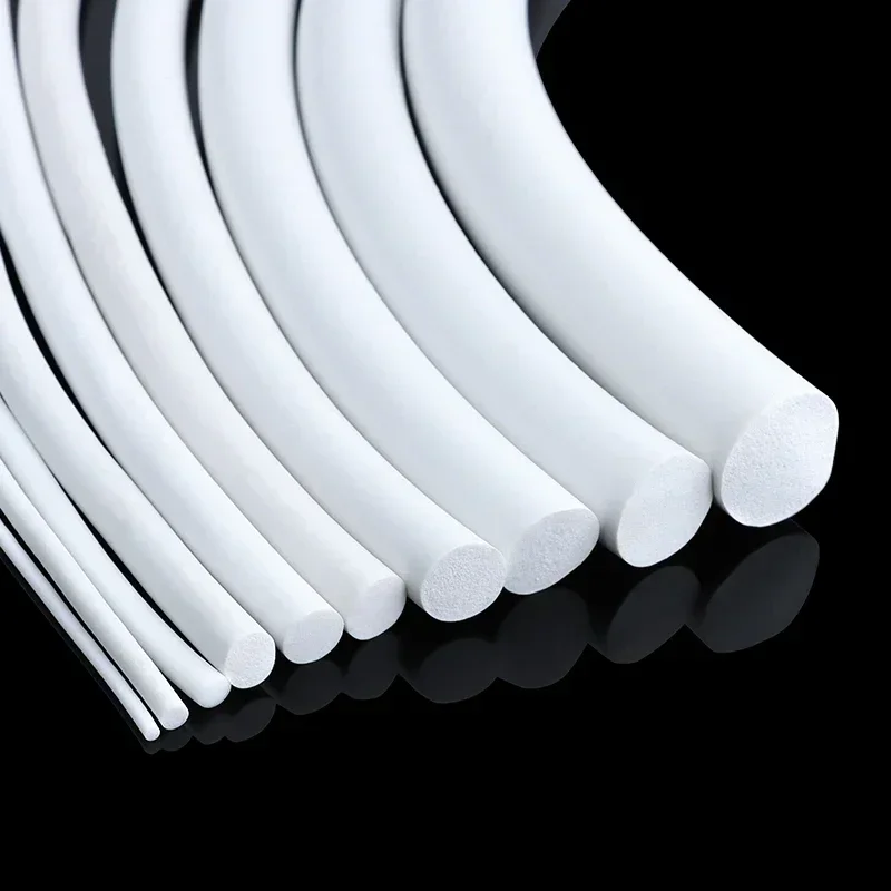 1/3/5m Siliconen Rubber Geschuimde Strip Ronde Dia1-25mm Witte Spons Backer Staaf Afdichting strips VMQ Schuimende Koord