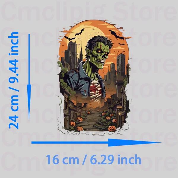 Horror Zombies custom patch fusible clothing patches heat transfer stickers stripes appliques iron on transfer