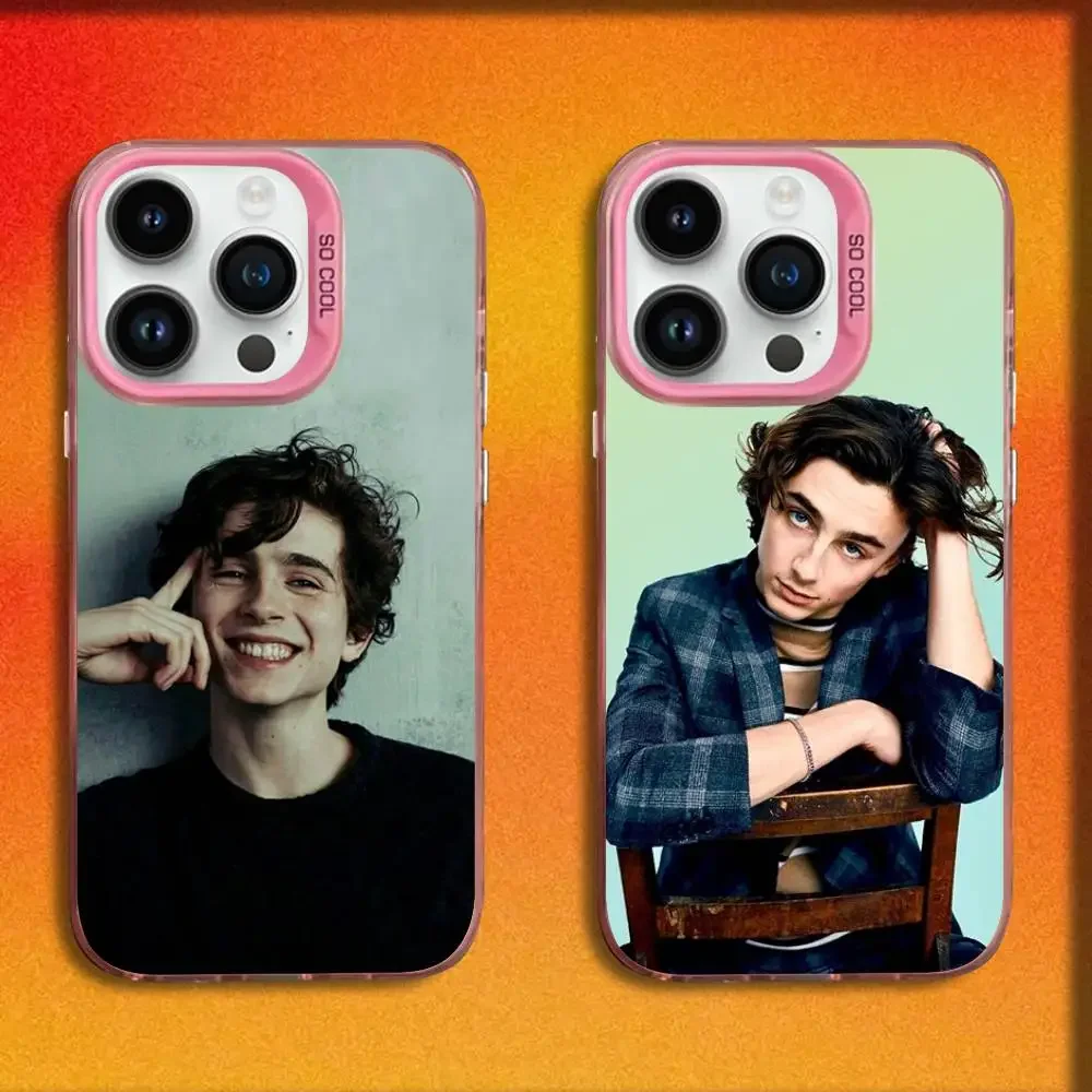 

T-Timothee Actor C-Chalamet Phone Case For iPhone 17,16,15,14,13,12,11,Pro,Max,Plus,E,SE4,Air,Mini Pink IMD Box