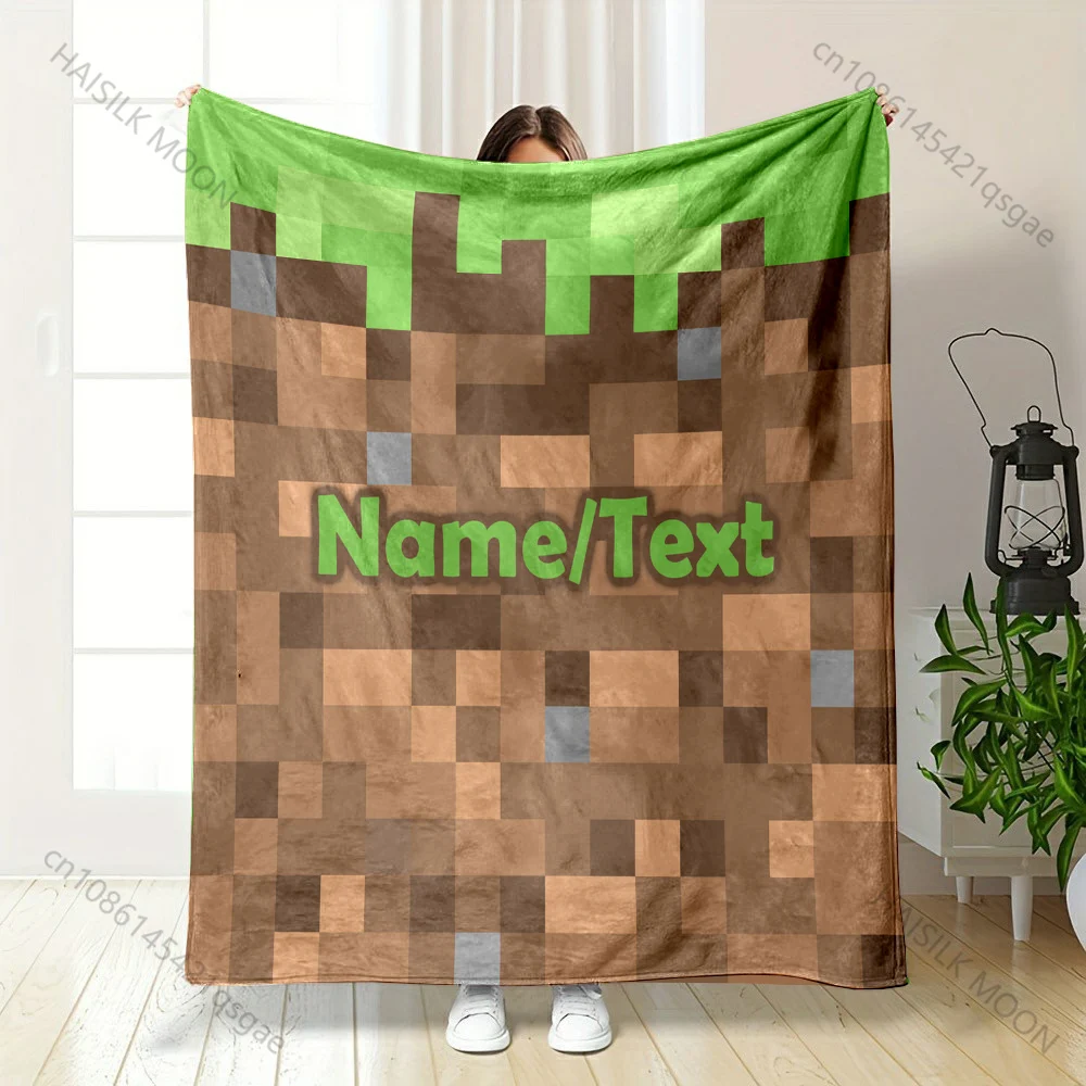 اسم مخصص بطانية شخصية بكسل طباعة لعبة دافئة ومريحة أريكة سرير بطانية للبالغين والأطفال للهدايا #2
