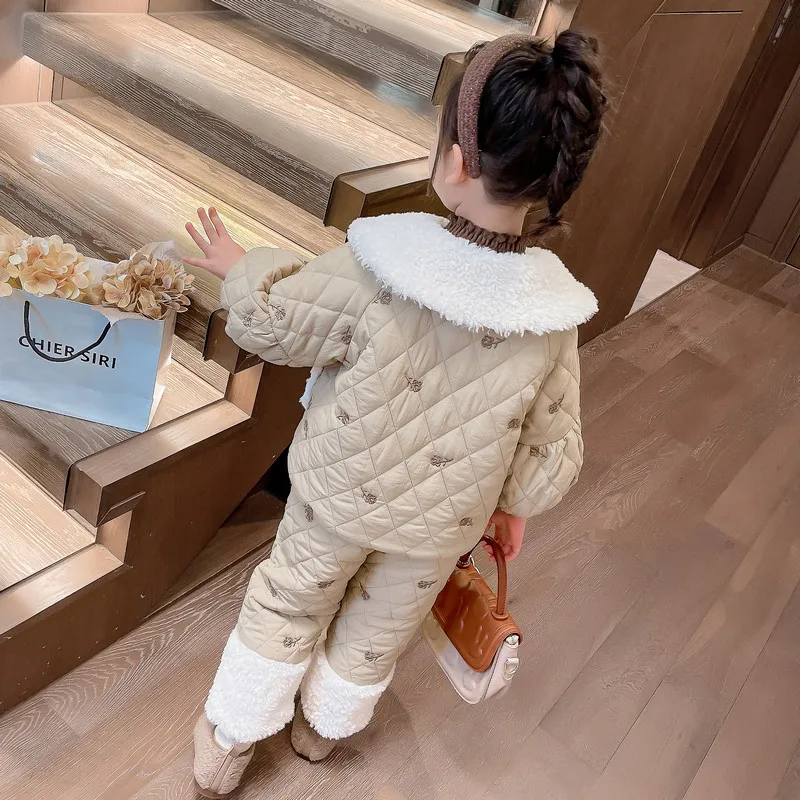 Autumn Winter Children Clothing Sets for Girls Floral Coats Pants 2 Pcs Suit Kids Clothes Outfits Outdoor Baby Casual Tracksuits