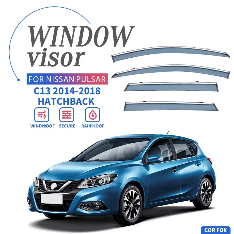 

Window Visor For NISSAN Pulsar C13 2014-2018 Hatchback Vent Ventvisor Wind Deflectors Visors Guard Shades Visor Door Body Kit