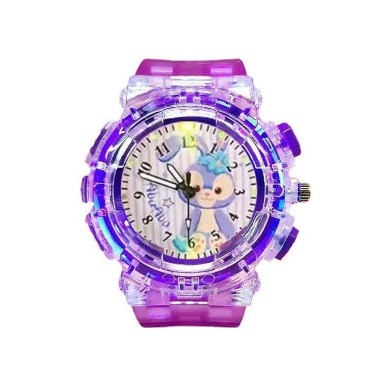 ساعة سانريو كورومي للأطفال من السيليكون - قرص مضيء مع سحر جرس، ساعة كوارتز للطلاب
