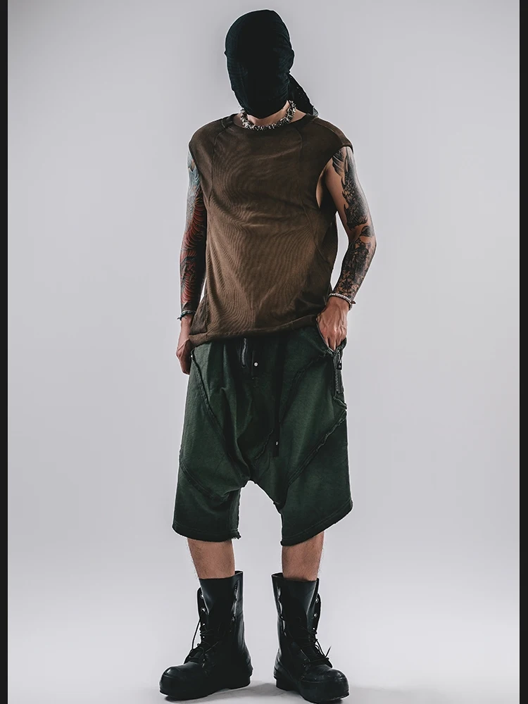 Worn Looking Washed-out Wasteland Style Shorts Men's Pants Summer