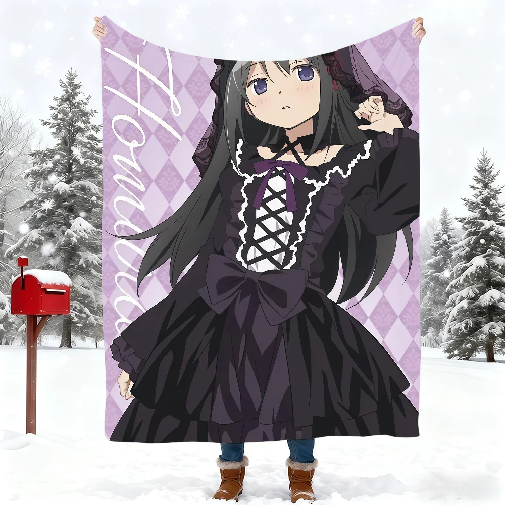 Anime Puella Magi Madoka Magica Blanket Blanket for Home Bedroom Bed Sofa Picnic Travel Office Cover Blanket Kids