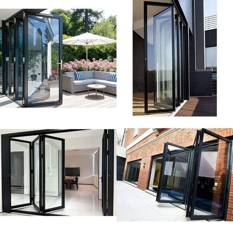 for Windproof Rainproof Indoor Double Leaf Floor to Ceiling  Door Thermal Insulation Aluminum Alloy Modern Entrance Home