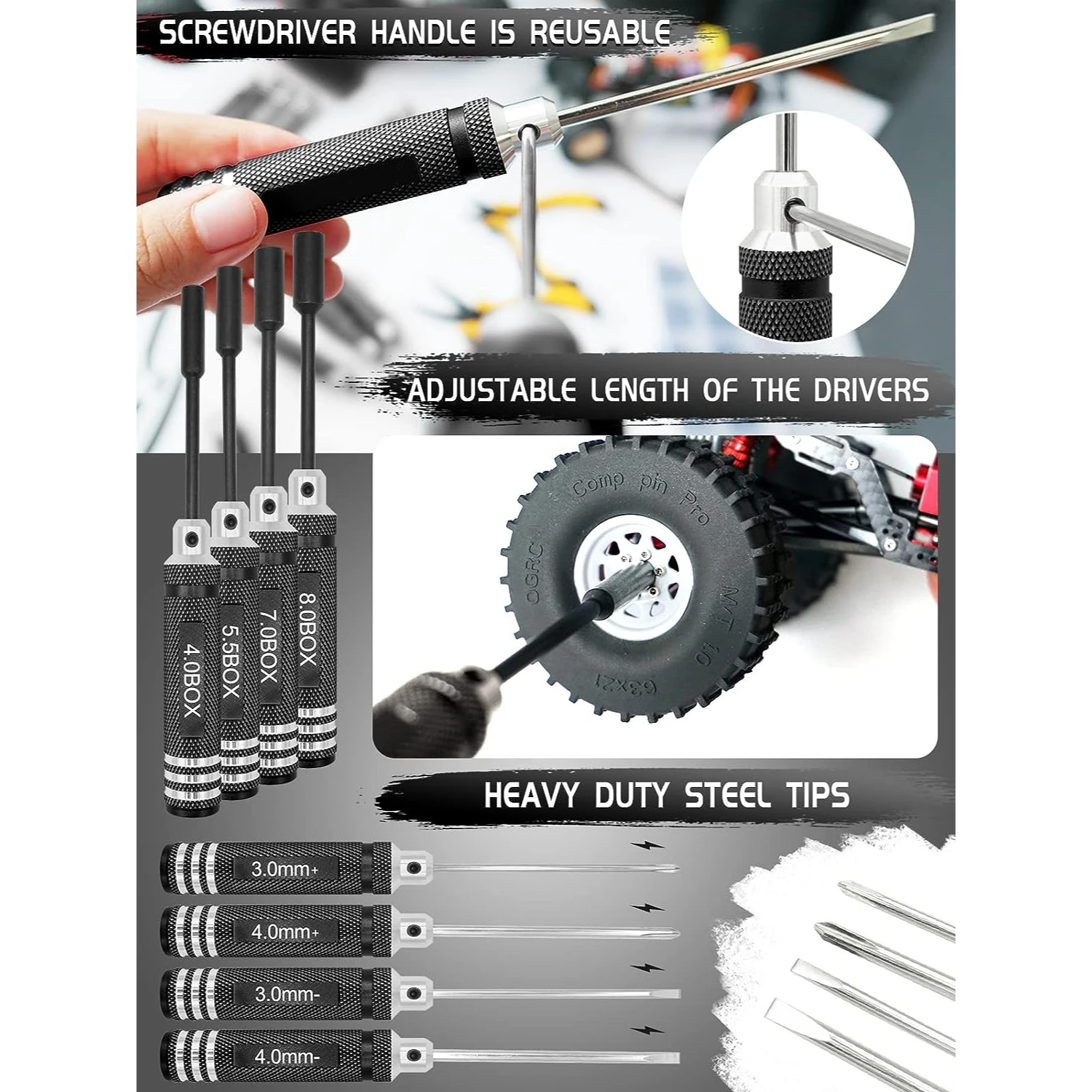 Kit di attrezzi RC Set di cacciaviti supporto in metallo supporto da lavoro RC 522 pezzi Kit di viti strumento di riparazione per elicottero