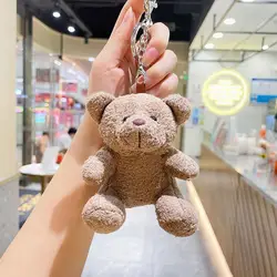 Pendant Car Keyring Keychain Key Chain Plush Pendant Plush Keyring Bear Plush Doll Sitting Bear Plush Doll Bear Plush Keychain