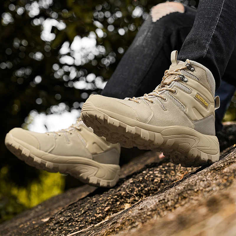 Stylish Outdoor Hiking Shoes for Men Quality Hard-wearing Trekking Sneakers Plush Warm Lined Male Footwear  New Arrivals