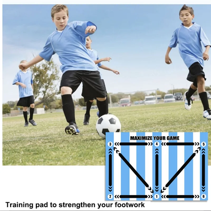

AEF5-Football Training Mat Portable Football Footstep Training Mat Durable Soccer Training Mat For Ball Control And Dribbling