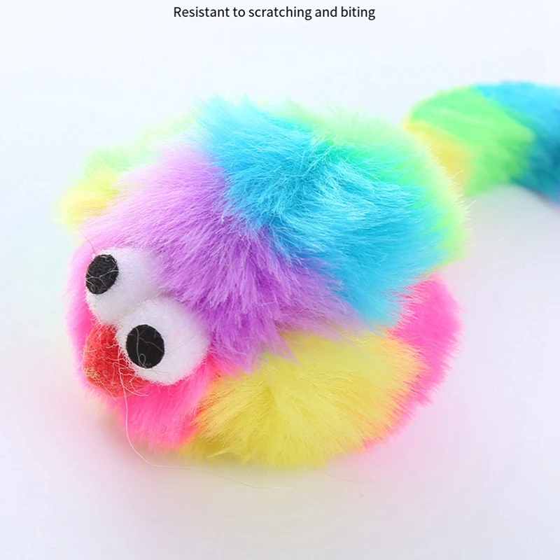 10 Piece Rainbow Rabbit Plush Mouse Toy Pet Supplies As Shown Includes Rattonite Bite Resistant Interactive Play