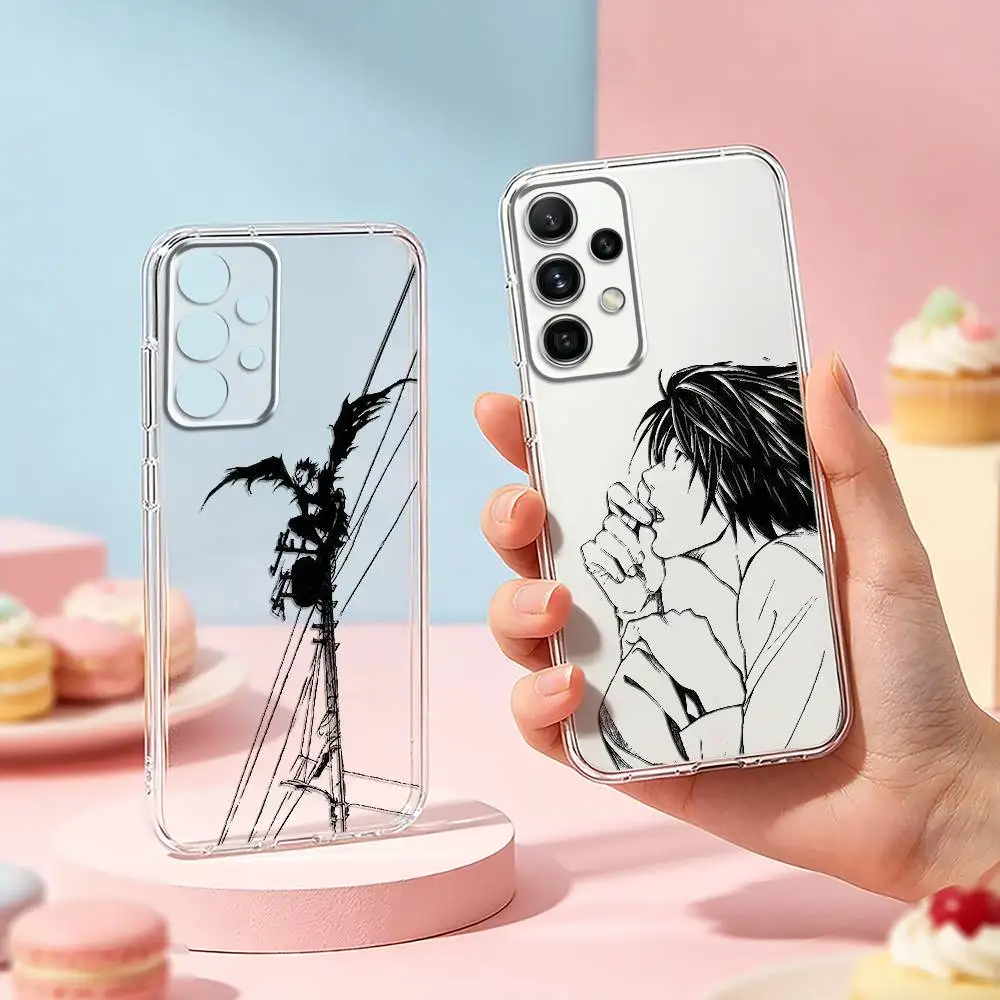 D-Death N-Note phone Case For Samsung S25,24,21,22,23,30,Ultra,20,Plus,Fe,Lite,Note Transparent Cover