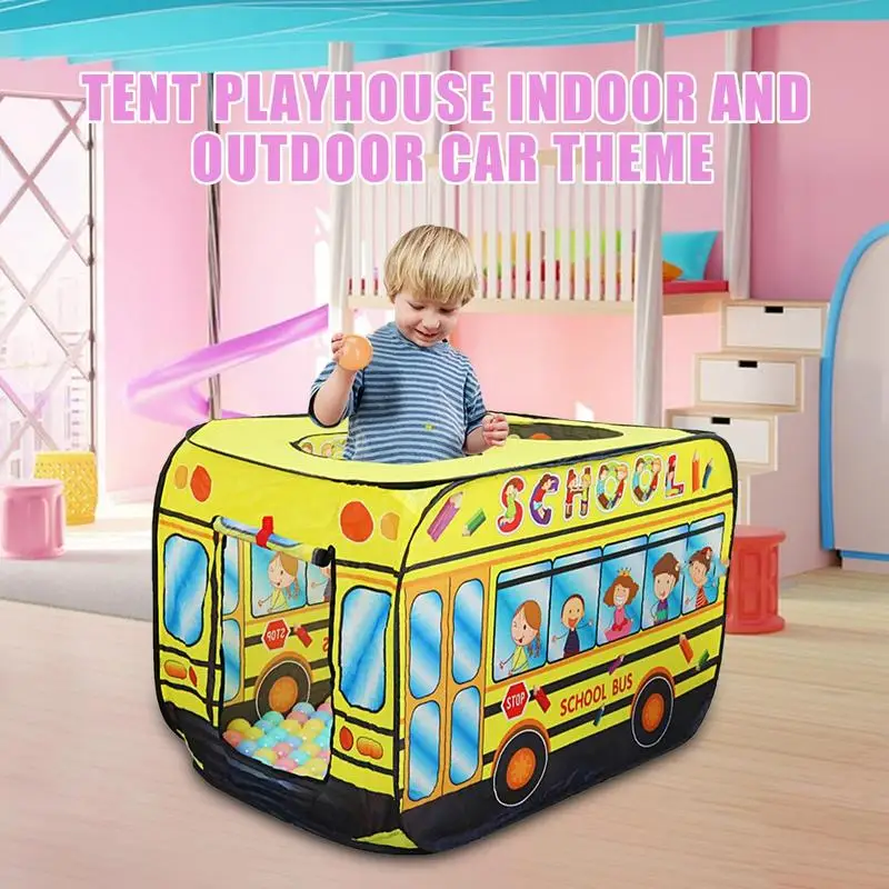 Playhouse interior para crianças, barraca, ônibus escolares, princesa, meninas, jogo de meninos, casa pequena, piscina de bola do bebê, brinquedo