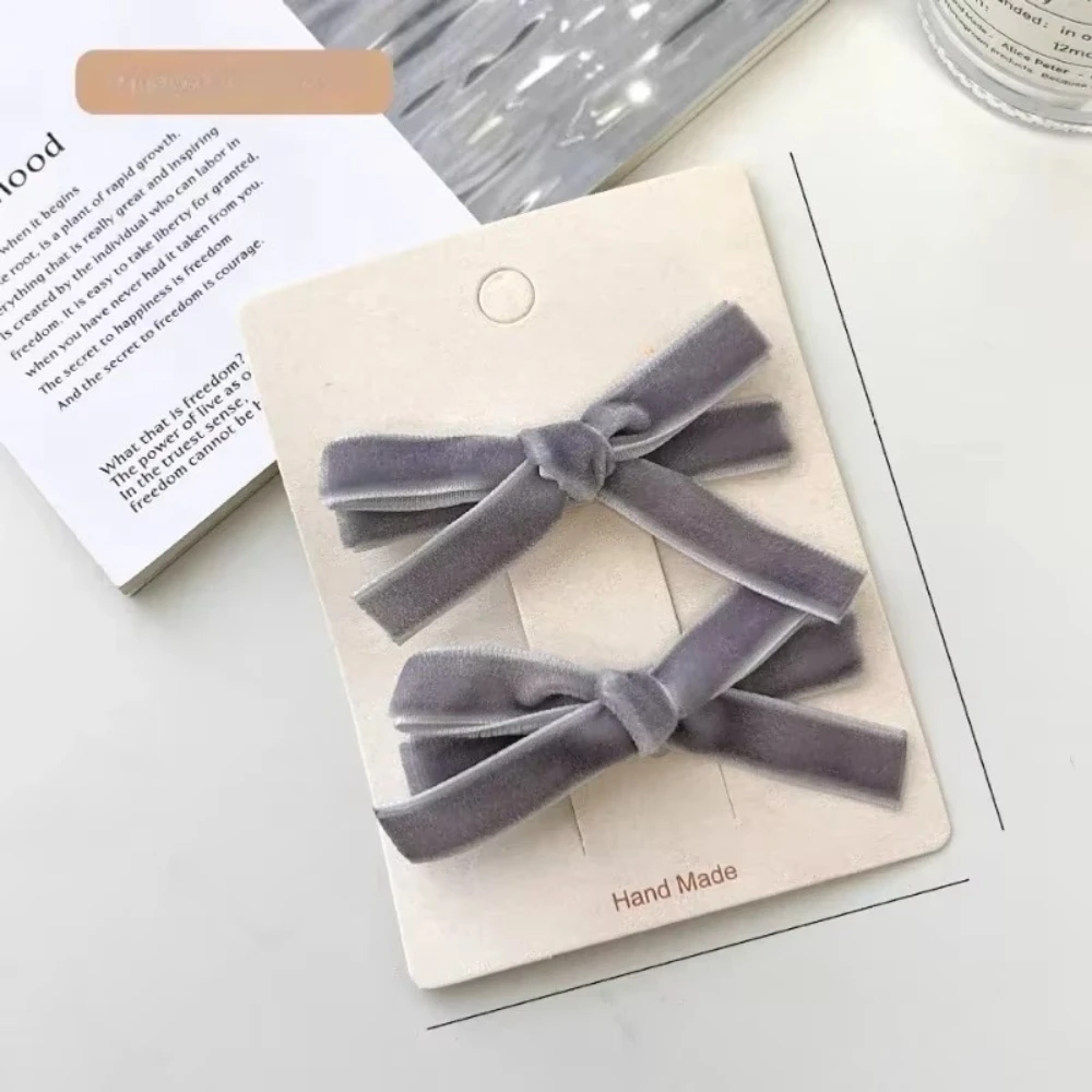 مجموعة دبوس شعر على شكل فيونكة مخملية بتصميم كلاسيكي بسيط، مشابك شعر كلاسيكية بلون سادة، قبضة شعر للنساء والفتيات