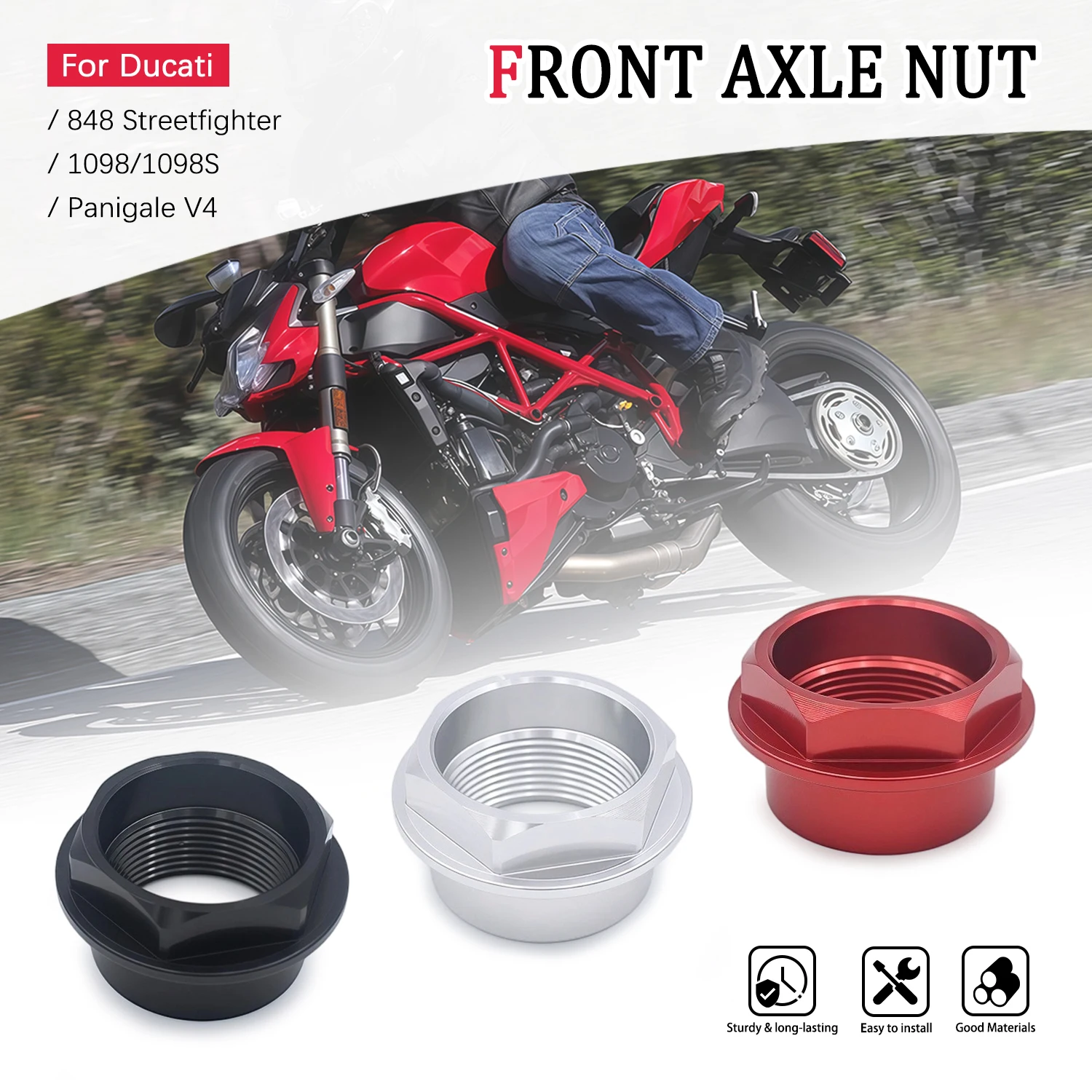 

Front Wheel Axle Nut Motorcycle Spindle Bolt For DUCATI Multistrada 950 1200S 1200/Enduro 1260 Hypermotard 939 821 950