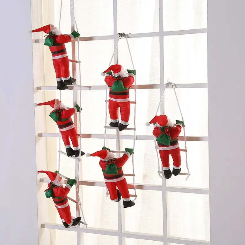 

Christmas Tree Wall Hanging Pendants, Climbing Ladder, Santa Claus, Rope Doll, New Year Gift, Kids Toy